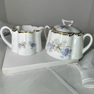 VTG Z.S.& Co Bavaria porcelain creamer and lidded sugar bowl set.